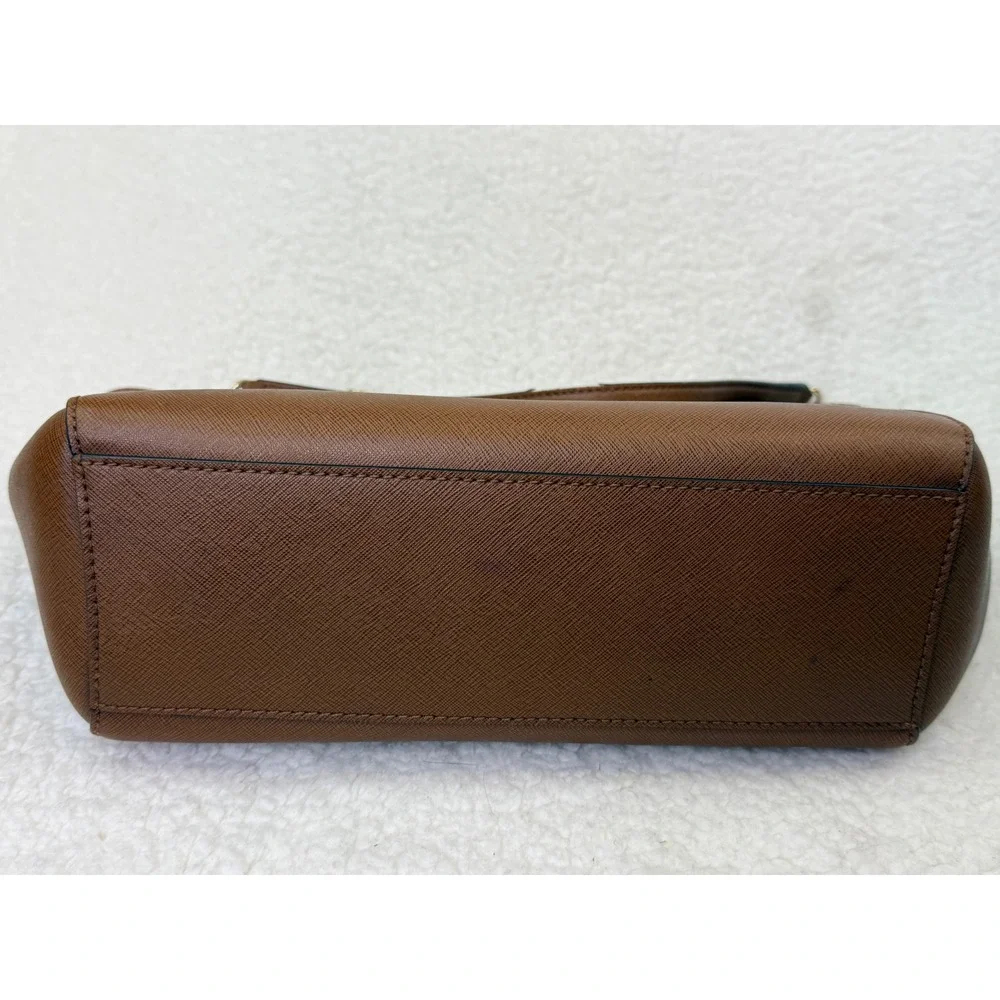 Michael Kors Jet Set East West Tote Brown Saffiano Leather Gold Chain Bag - Picture 12 of 12